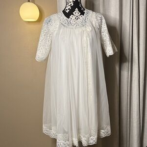 Elegant White Lace Baby Doll Women's Nightgown